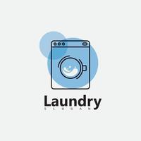 Waschmaschinenlogo mit Kreis für Ihr Wäschegeschäftssymbol vektor