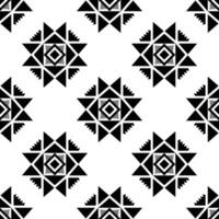 ethnisch geometrisch Kunst zum Drucken. nahtlos abstrakt wiederholen Muster. aztekisch und navajo Stammes- Stil. schwarz und Weiß Farben. Design zum Textil, Vorlage, Stoff, Shirt, Teppich, dekorativ, Hintergrund. vektor