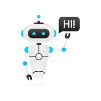 Chatbot Symbol Konzept, Plaudern bot oder Chatterbot. Roboter virtuell Hilfe von Webseite oder Handy, Mobiltelefon Anwendungen. Vektor Illustration