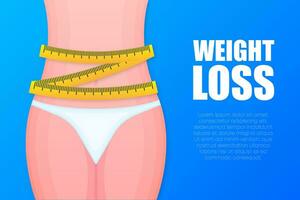 vikt förlust program, diet. kondition eller fettsugning. vektor illustration.