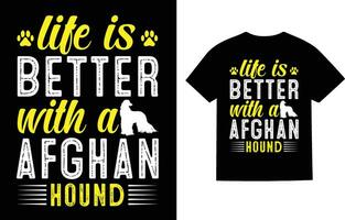 afghanska hund hund t-shirt design vektor