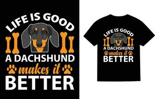 Dackel Hund T-Shirt Design vektor