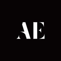 ae logo brief erste logo design vorlage vektor