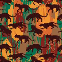 Seamless exotiskt mönster med abstrakta silhuetter av djur.