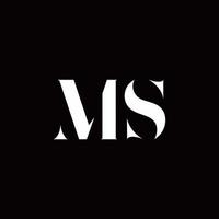 ms logotyp brev initial logo designmall vektor