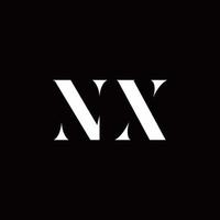 nx logotyp brev initial logo designmall vektor