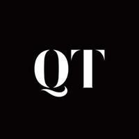 Qt-Logo-Brief-Anfangslogo-Design-Vorlage vektor