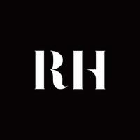 rh logotyp brev initial logo designmall vektor