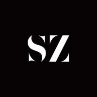 sz logotyp brev initial logo designmall vektor