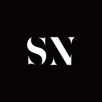 sn logotyp brev initial logo designmall vektor