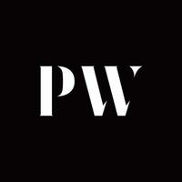 pw logo brief initial logo design template vektor