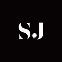 sj logotyp brev initial logo designmall vektor