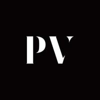 pv logotyp brev initial logotyp design mall vektor