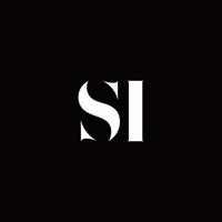 Vorlage für si-Logo-Buchstaben-Anfangslogo-Designs vektor