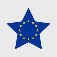 europeisk union flagga vektor ikoner uppsättning i de form av hjärta, stjärna och cirkel.