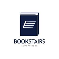 stack av böcker eller bok trappa logotyp mall. vektor