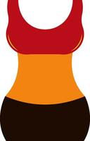 weiblich Torso im Rot, Orange und braun Farbe. vektor