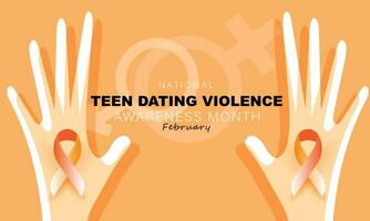 Teen Dating Gewalt Bewusstsein Monat. Hintergrund, Banner, Karte, Poster, Vorlage. Vektor Illustration.