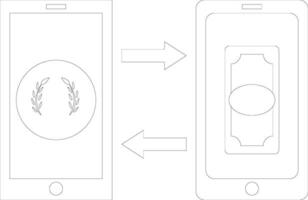 online Geld Transfer im Smartphone. vektor