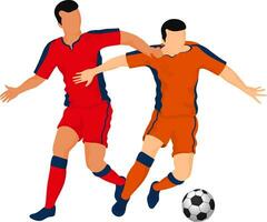 karaktär av fotboll spelare i spelar handling. vektor