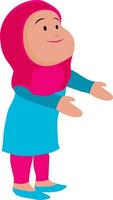 illustration av en ung muslim kvinna. vektor