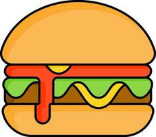 Vektor Illustration von bunt Burger Symbol.