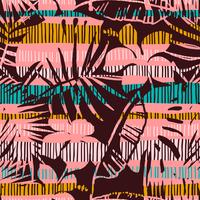 Abstraktes nahtloses Muster mit tropischen Blättern. Hand zeichnen Textur. vektor