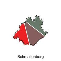 schmallenberg stad Karta illustration. förenklad Karta av Tyskland Land vektor design mall
