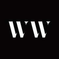 ww logotyp brev initial logo designmall vektor