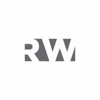 rw-Logo-Monogramm mit Designvorlage im negativen Raumstil vektor