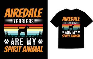 airedale hund t-shirt design vektor