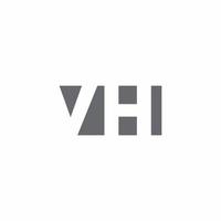 Vh-Logo-Monogramm mit Designvorlage im negativen Raumstil vektor