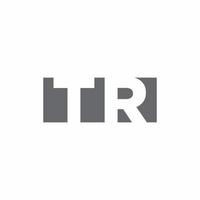 tr-logotyp monogram med negativ designmall för rymdstil vektor