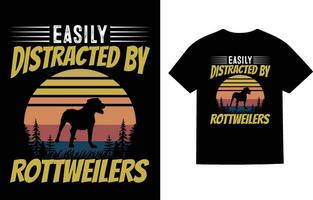 rottweiler hund t-shirt design vektor