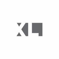 XL-Logo-Monogramm mit Designvorlage im negativen Weltraum-Stil vektor