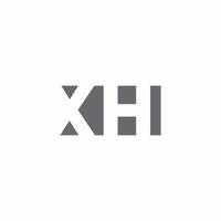 xh-logotypmonogram med negativ designmall för rymdstil vektor