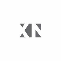 xn logotyp monogram med negativ rymd stil designmall vektor