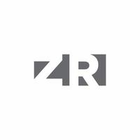 zr logotyp monogram med negativ rymd stil designmall vektor