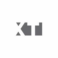 xt-Logo-Monogramm mit Designvorlage im negativen Raumstil vektor