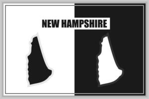 eben Stil Karte von Zustand von Neu Hampshire, USA. Neu Hampshire Umriss. Vektor Illustration