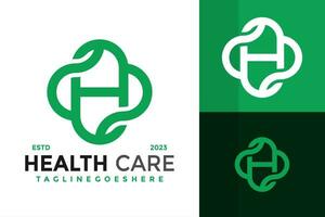 Brief h Gesundheit Pflege Logo Design Vektor Symbol Symbol Illustration