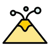Berg Vulkan Symbol Vektor eben