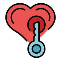 Schlüssel Herz Emotion Symbol Vektor eben