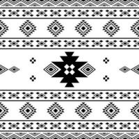 sömlös abstrakt etnisk mönster design för skriva ut tyg och mode. stam- aztec geometrisk illustration. svart och vit färger. vektor