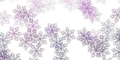 ljusrosa vektor doodle mönster med blommor.