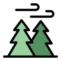 Wald Wind Luft Symbol Vektor eben