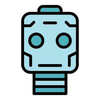 Kopf Roboter Symbol Vektor eben