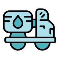 Wasser Bedienung LKW Symbol Vektor eben