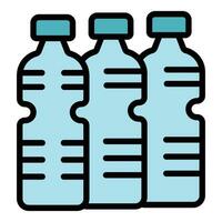Plastik Wasser Flasche Symbol Vektor eben