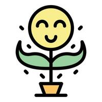 wachsen Pflanze Energie Symbol Vektor eben